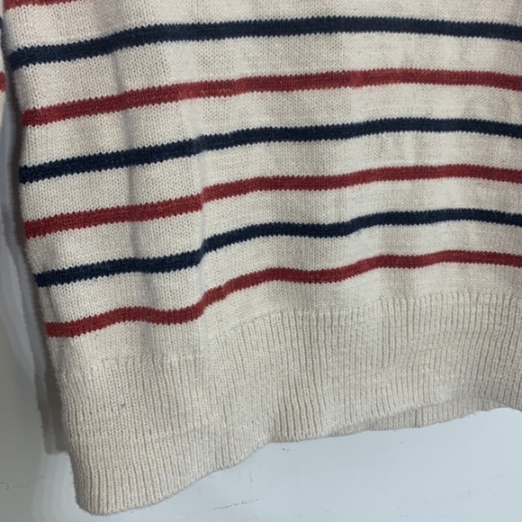 Crewcuts knit Striped oatmeal preppy collar pullover sweater size 4-5 - Picture 4 of 9